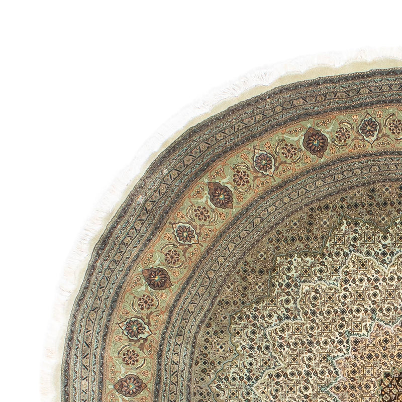 Perzisch tapijt - Tabriz - Royal rond  - 195 x 195 cm - beige