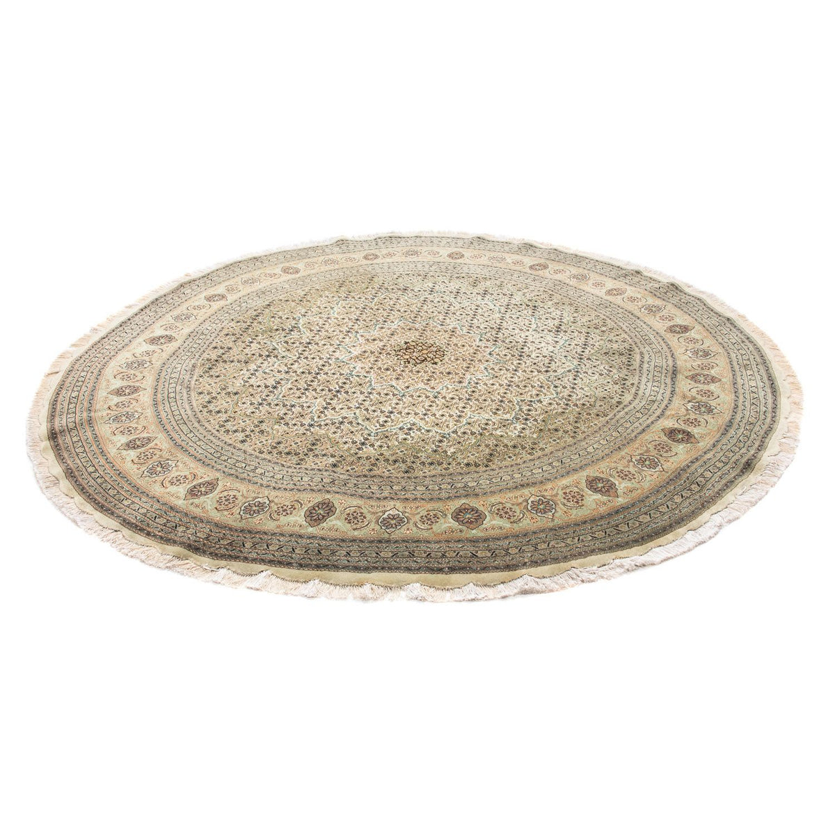 Perzisch tapijt - Tabriz - Royal rond  - 195 x 195 cm - beige