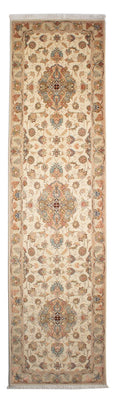 Loper Perzisch tapijt - Tabriz - Royal - 330 x 86 cm - beige