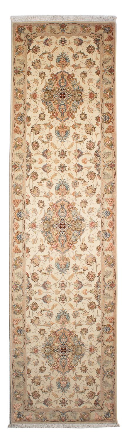 Loper Perzisch tapijt - Tabriz - Royal - 330 x 86 cm - beige