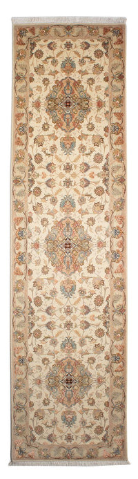 Loper Perzisch tapijt - Tabriz - Royal - 330 x 86 cm - beige