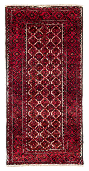 Loper Baluch tapijt - 248 x 117 cm - donkerrood