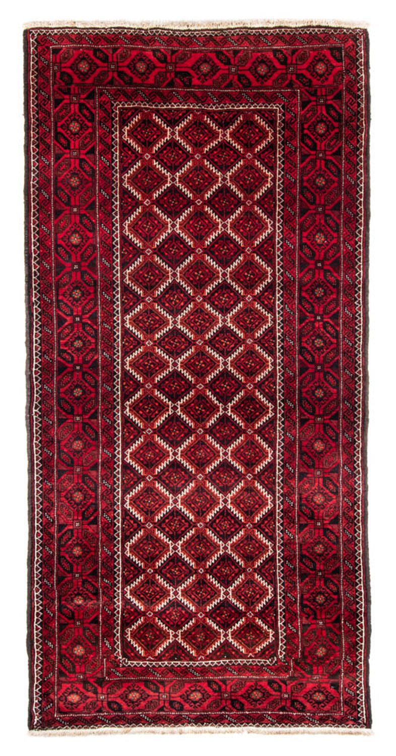 Loper Baluch tapijt - 248 x 117 cm - donkerrood