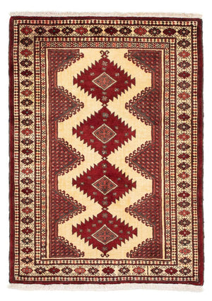 Turkaman tapijt - 133 x 92 cm - donkerrood