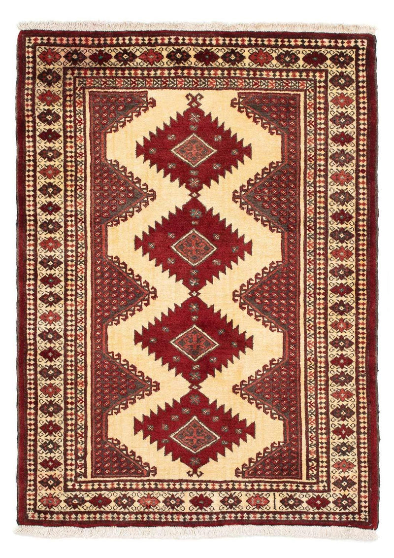 Turkaman tapijt - 133 x 92 cm - donkerrood