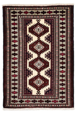 Turkaman tapijt - 135 x 90 cm - donkerrood