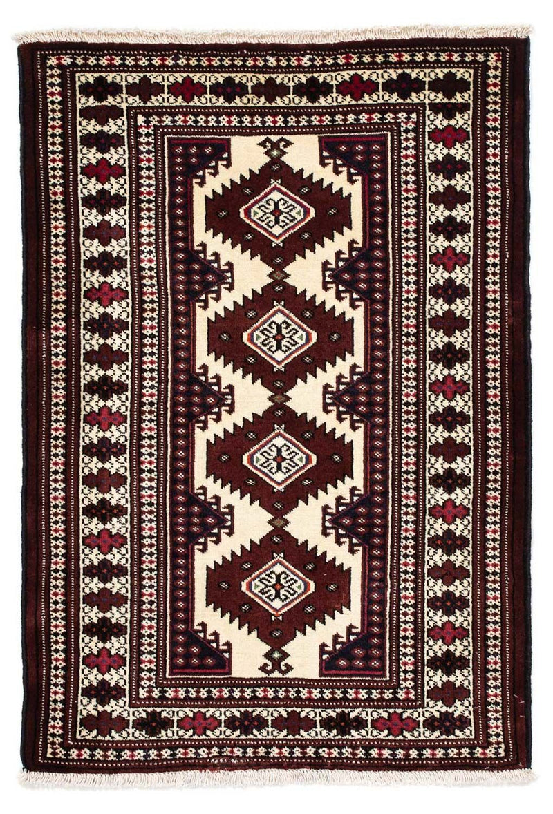 Turkaman tapijt - 135 x 90 cm - donkerrood