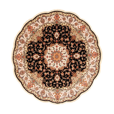 Perzisch tapijt - Tabriz - Royal rond  - 208 x 208 cm - donkerblauw