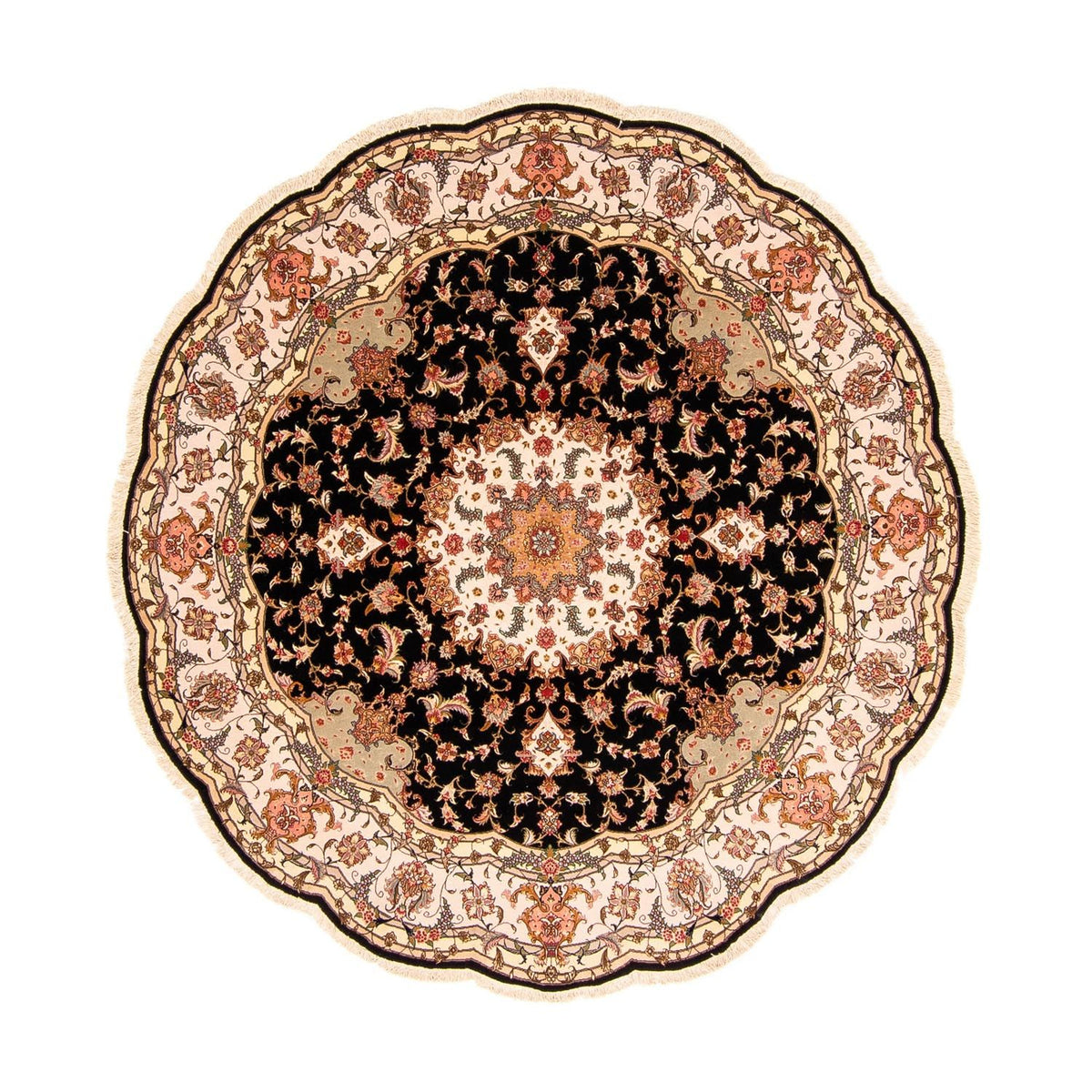 Perzisch tapijt - Tabriz - Royal rond  - 208 x 208 cm - donkerblauw
