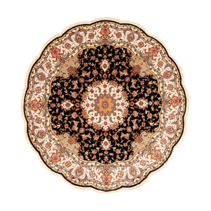 Perzisch tapijt - Tabriz - Royal rond  - 208 x 208 cm - donkerblauw