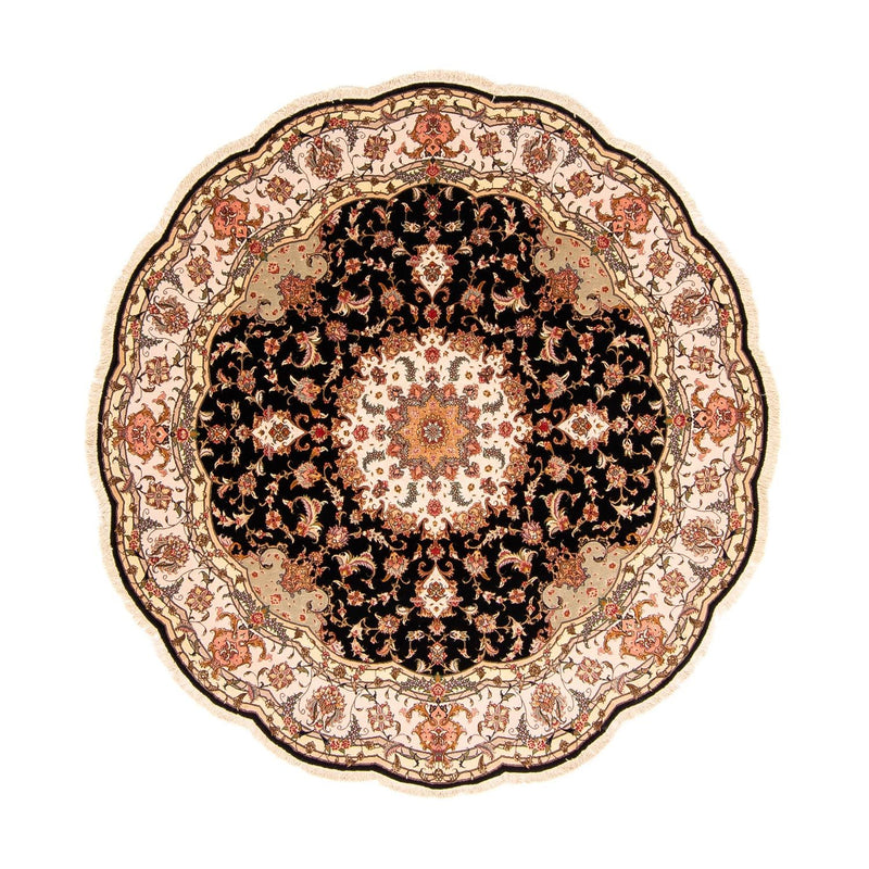 Perzisch tapijt - Tabriz - Royal rond  - 208 x 208 cm - donkerblauw