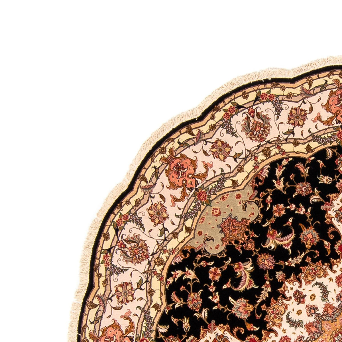 Perzisch tapijt - Tabriz - Royal rond  - 208 x 208 cm - donkerblauw