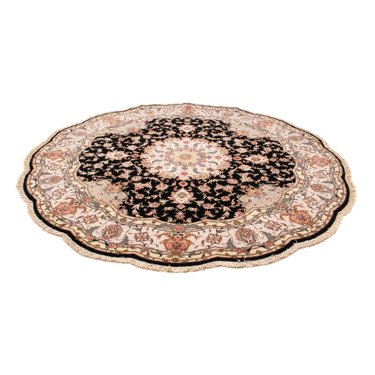 Perzisch tapijt - Tabriz - Royal rond  - 208 x 208 cm - donkerblauw