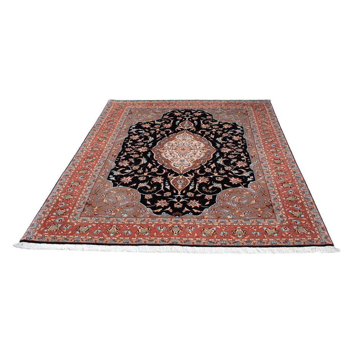 Perzisch tapijt - Tabriz - Royal - 201 x 155 cm - donkerblauw