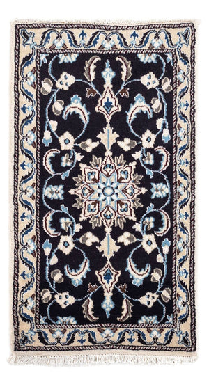 Perzisch tapijt - Nain - 101 x 55 cm - donkerblauw