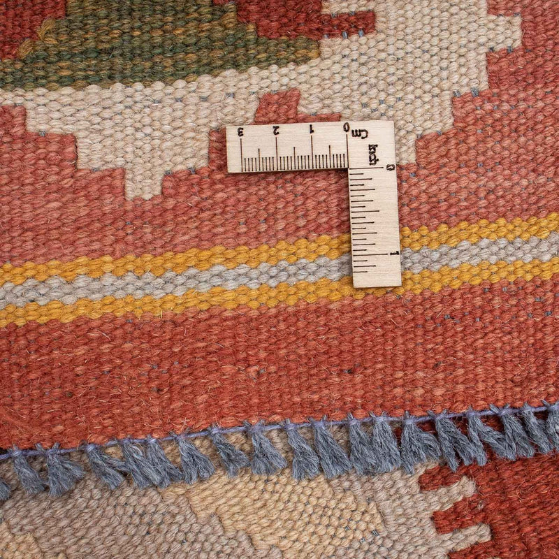 Loper Kelim tapijt - Splash - 306 x 82 cm - licht rood