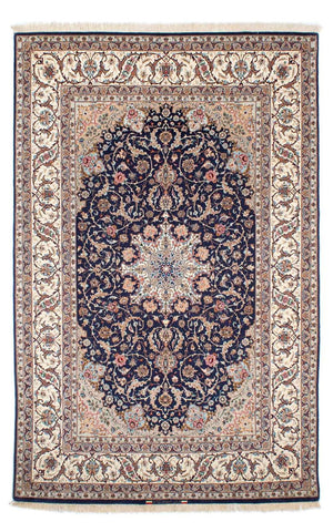 Perzisch tapijt - Isfahan - Premium - 243 x 156 cm - donkerblauw