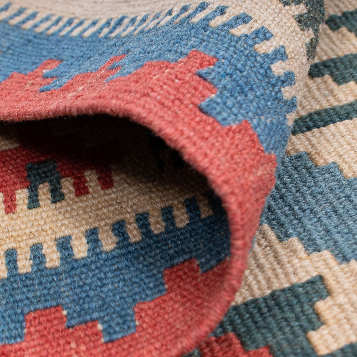 Kelim tapijt - Oosters - 174 x 123 cm - blauw