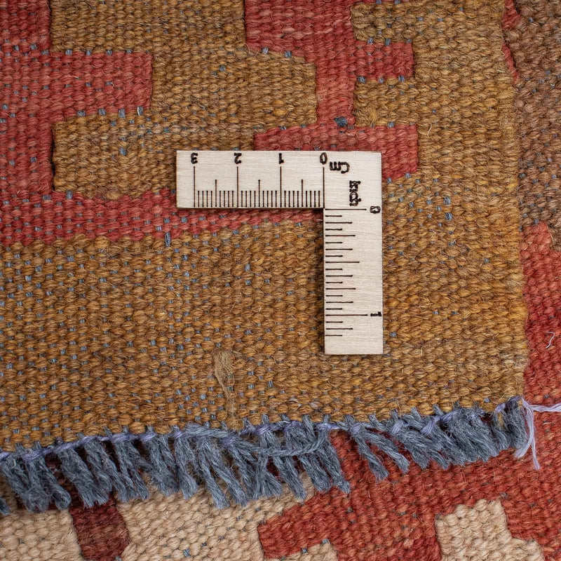 Loper Kelim tapijt - Splash - 323 x 90 cm - licht rood