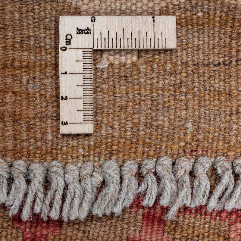 Loper Kelim tapijt - Splash - 390 x 76 cm - licht rood