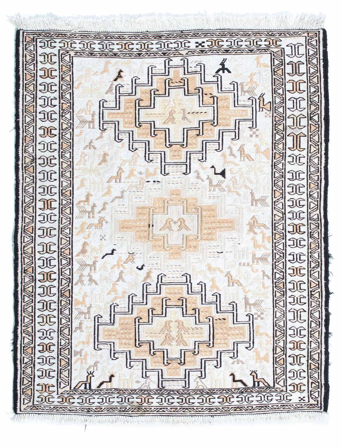 Kelim tapijt - Oosters - 95 x 71 cm - beige