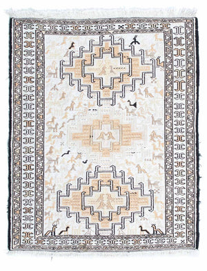 Kelim tapijt - Oosters - 95 x 71 cm - beige