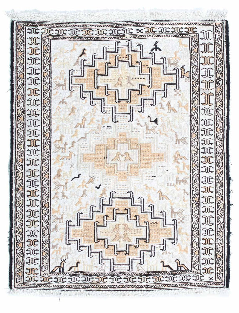 Kelim tapijt - Oosters - 95 x 71 cm - beige