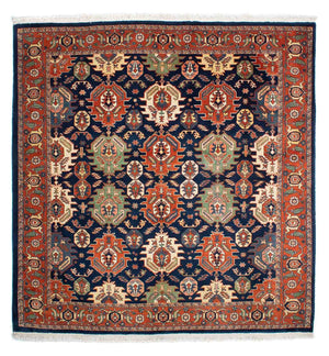 Gabbeh Tapijt - Kashkuli Perzisch vierkant  - 205 x 200 cm - donkerblauw