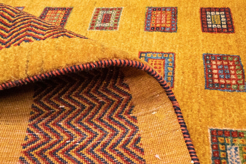 Gabbeh Tapijt - Loribaft Perzisch - 150 x 102 cm - goud