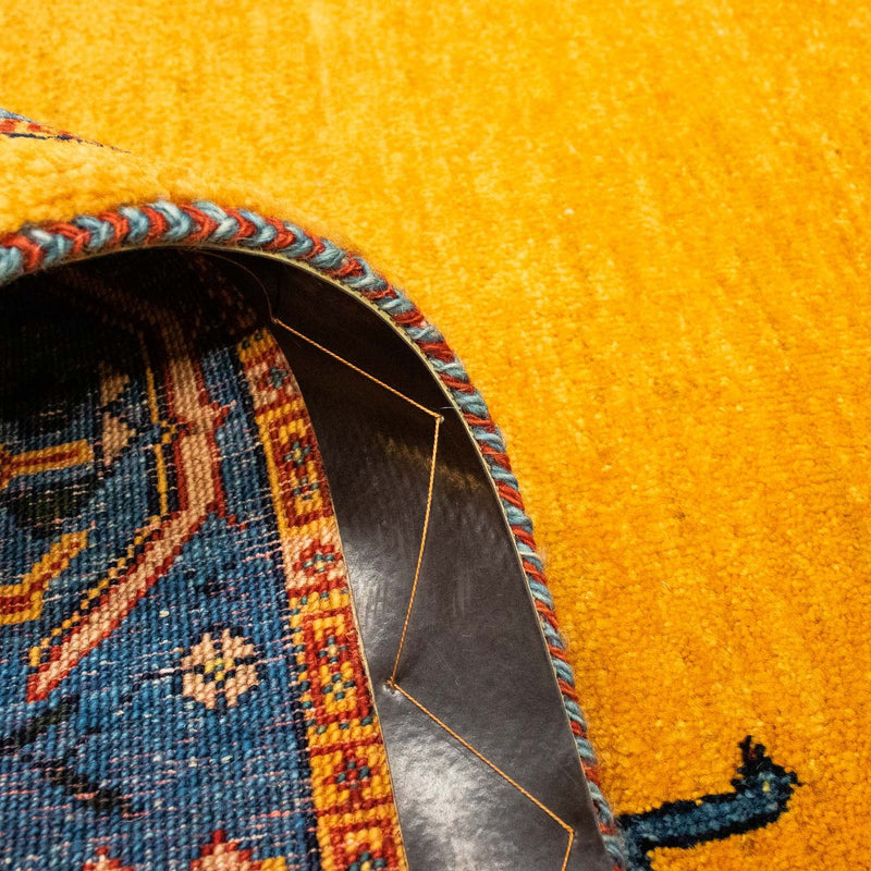 Gabbeh Tapijt - Loribaft Perzisch - 143 x 109 cm - goud