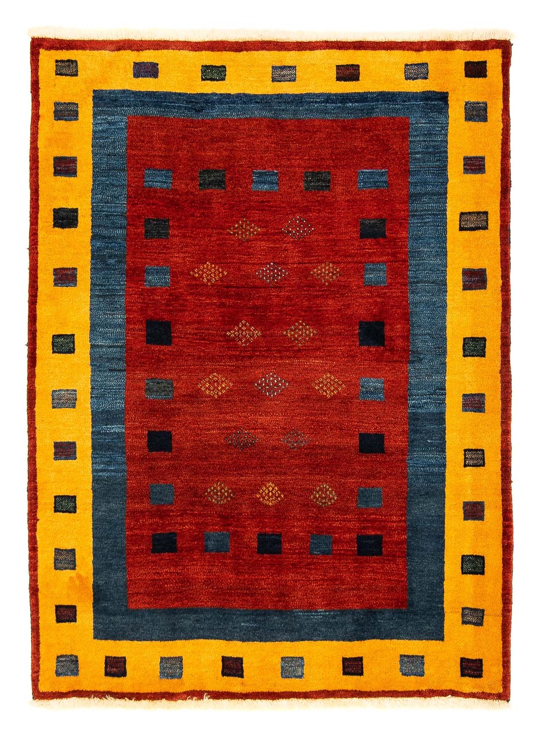 Gabbeh Tapijt - Loribaft Perzisch - 145 x 112 cm - donkerrood