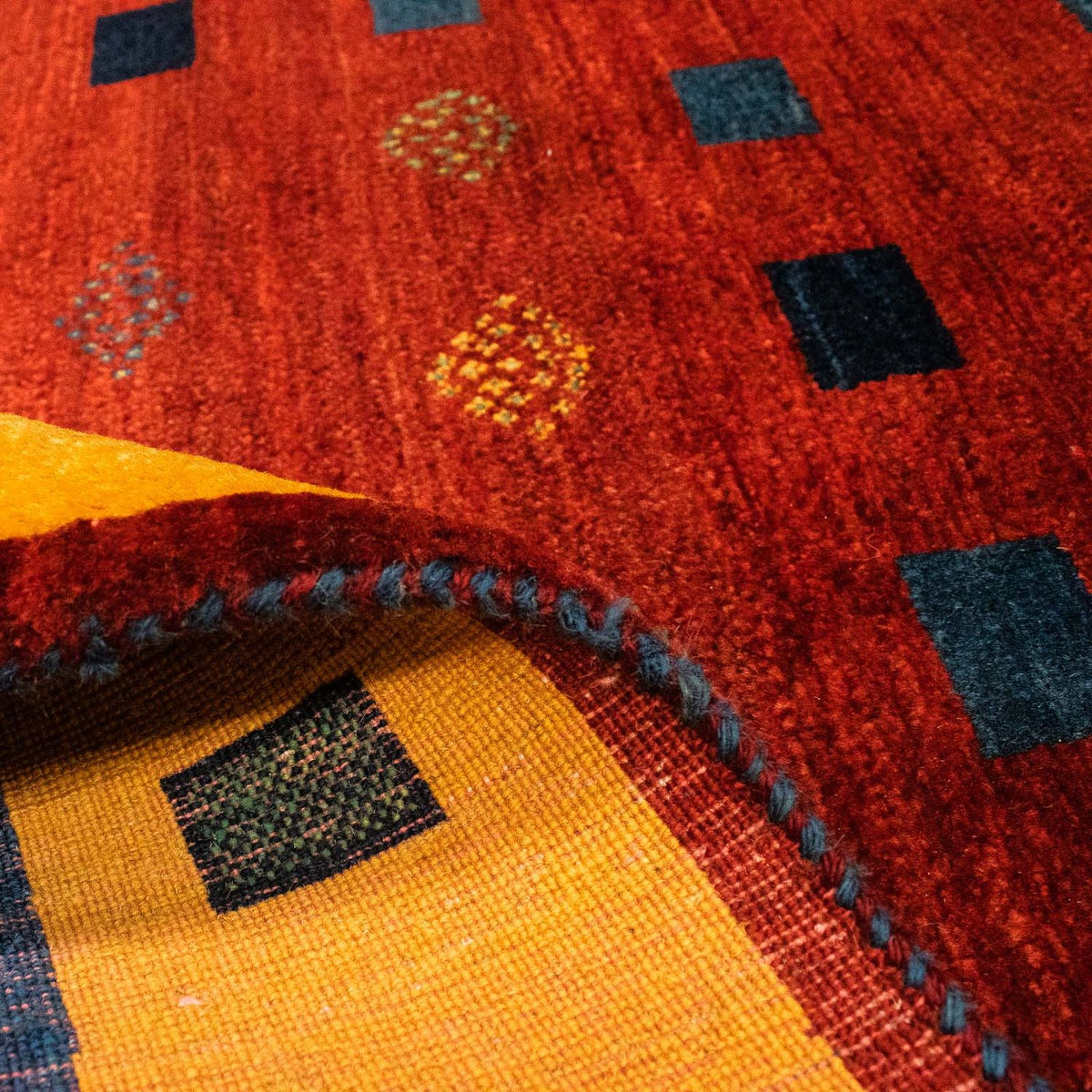 Gabbeh Tapijt - Loribaft Perzisch - 145 x 112 cm - donkerrood