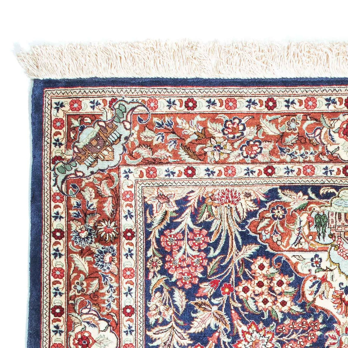 Perzisch tapijt - Ghom - 118 x 80 cm - donkerblauw