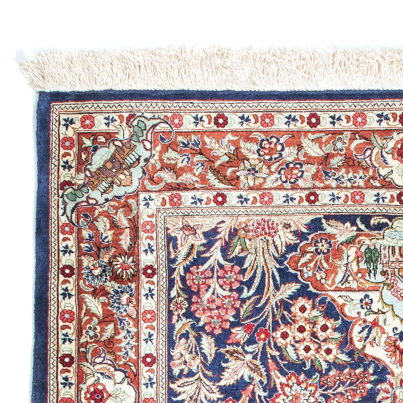 Perzisch tapijt - Ghom - 118 x 80 cm - donkerblauw