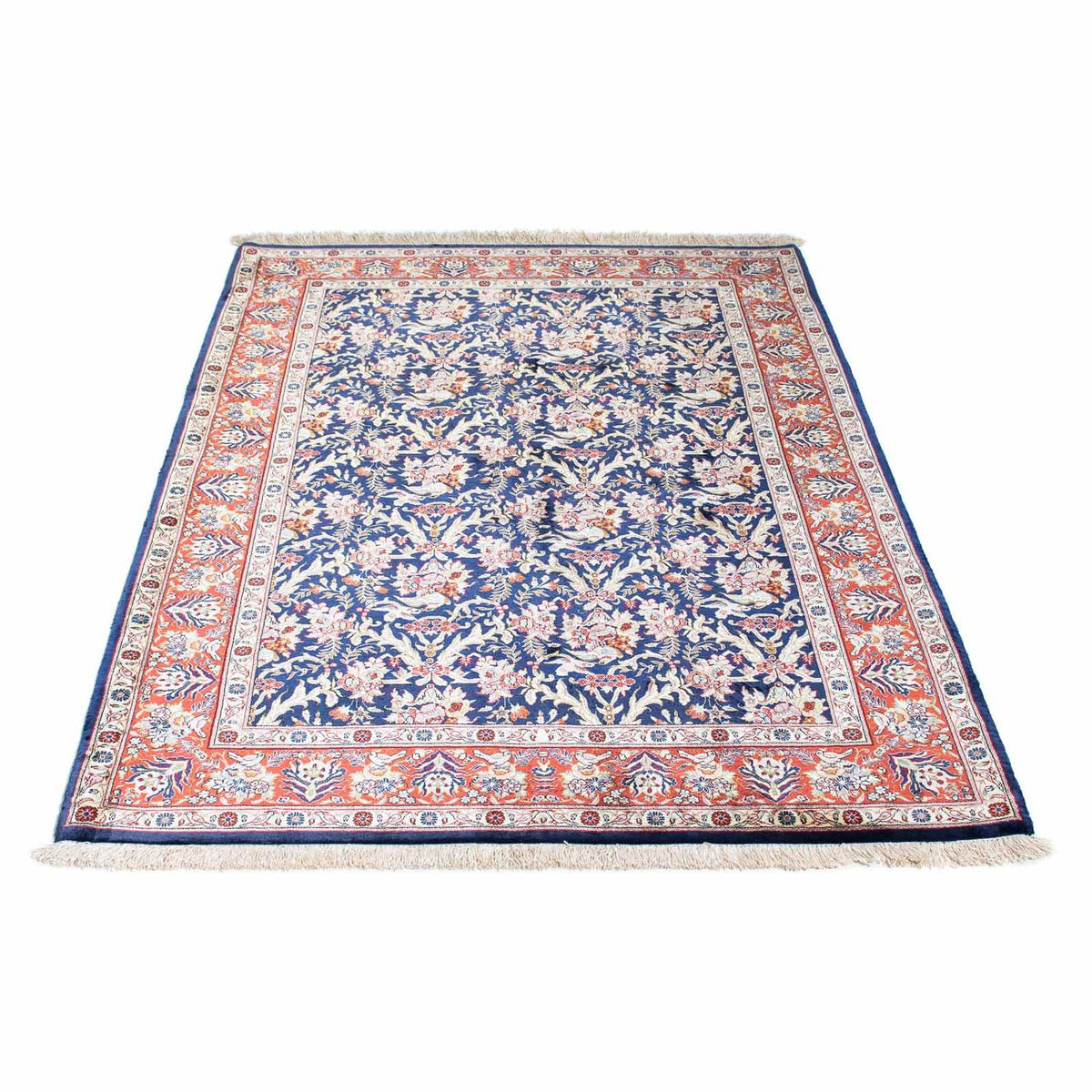 Perzisch tapijt - Ghom - 147 x 104 cm - donkerblauw