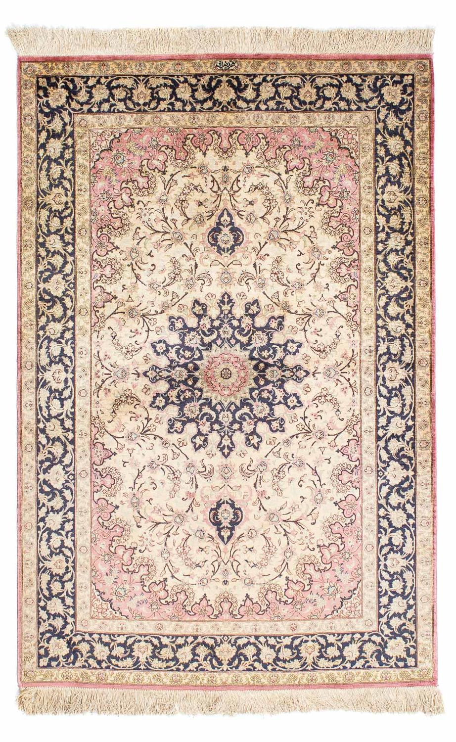 Perzisch tapijt - Ghom - 151 x 98 cm - beige
