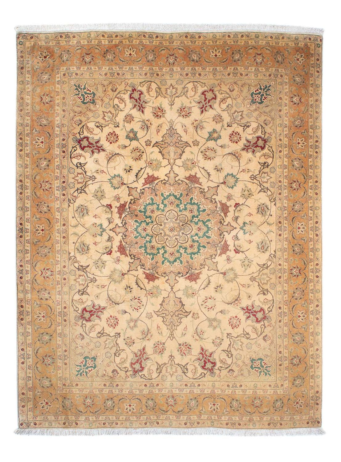 Perzisch tapijt - Tabriz - Royal - 203 x 156 cm - lichtbruin