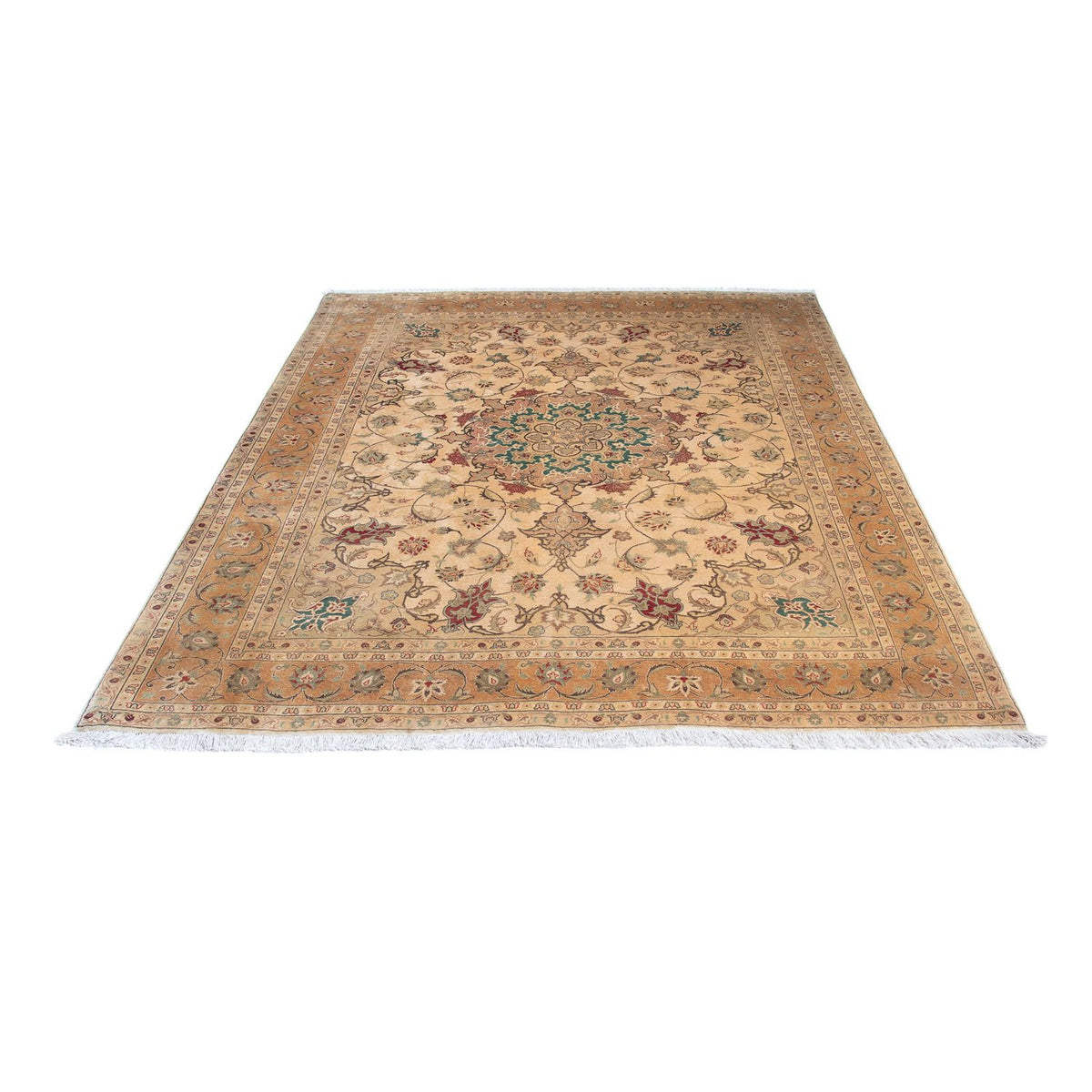 Perzisch tapijt - Tabriz - Royal - 203 x 156 cm - lichtbruin