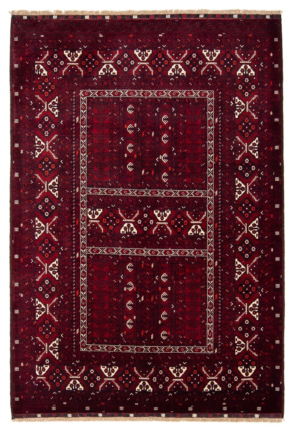 Turkaman tapijt - 243 x 164 cm - donkerrood
