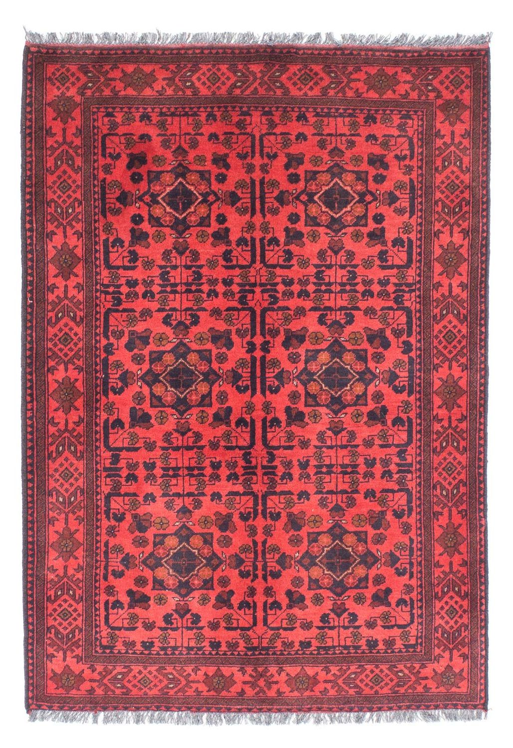 Afghaans tapijt - Kunduz - 149 x 103 cm - donkerrood