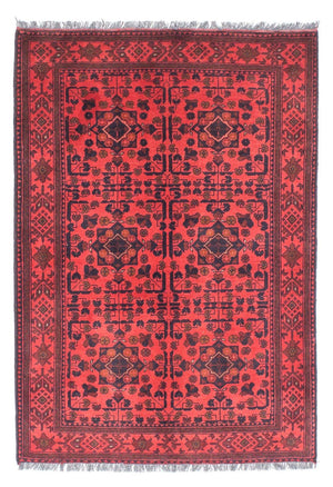 Afghaans tapijt - Kunduz - 149 x 103 cm - donkerrood