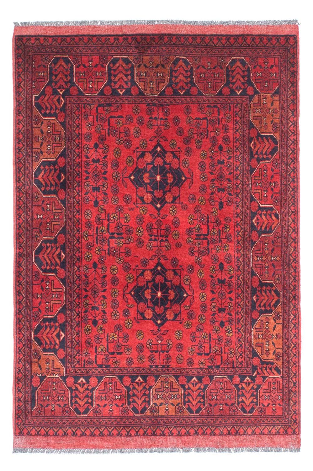 Afghaans tapijt - Kunduz - 145 x 103 cm - donkerrood