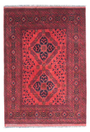 Afghaans tapijt - Kunduz - 146 x 104 cm - donkerrood
