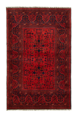 Afghaans tapijt - Kunduz - 155 x 100 cm - donkerrood