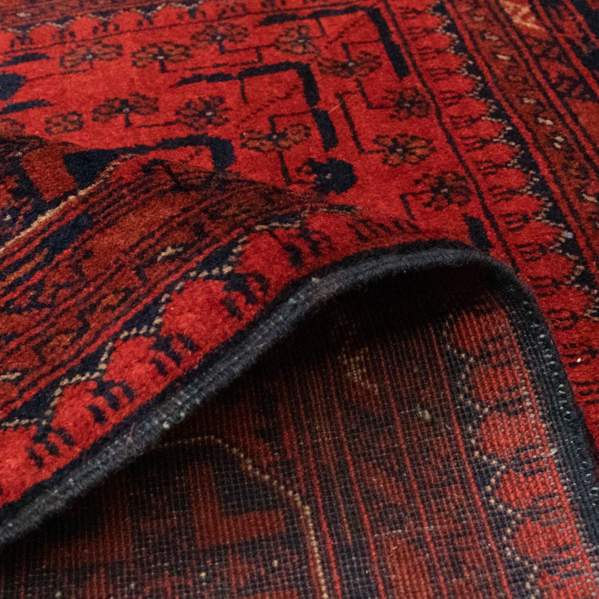 Afghaans tapijt - Kunduz - 155 x 100 cm - donkerrood