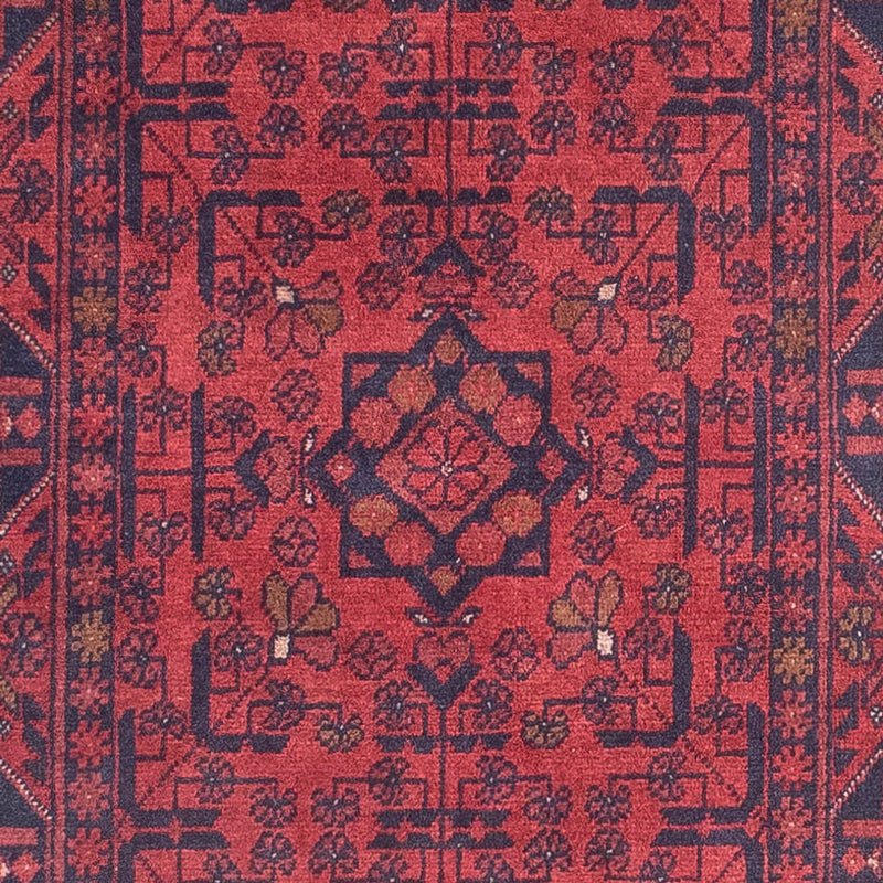 Loper Afghaans tapijt - Kunduz - 287 x 84 cm - donkerrood