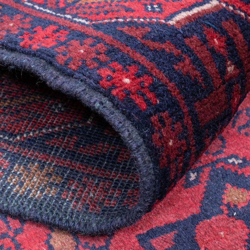 Loper Afghaans tapijt - Kunduz - 287 x 84 cm - donkerrood