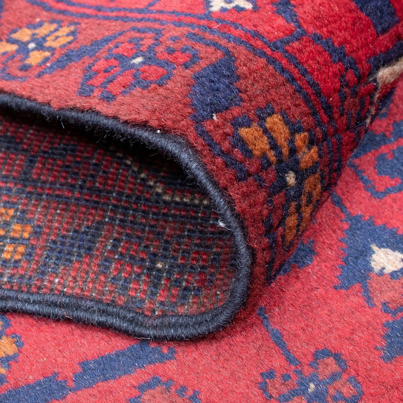 Loper Afghaans tapijt - Kunduz - 285 x 83 cm - donkerrood