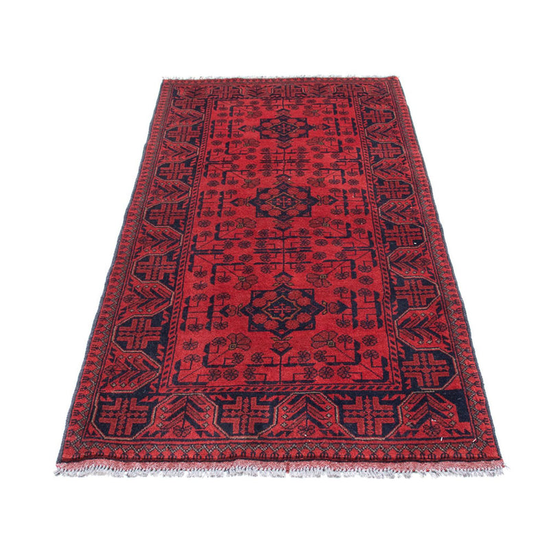 Loper Afghaans tapijt - Kunduz - 190 x 83 cm - donkerrood