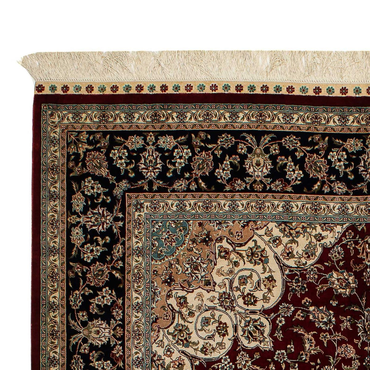 Zijden tapijt - China zijde - 198 x 137 cm - donkerrood